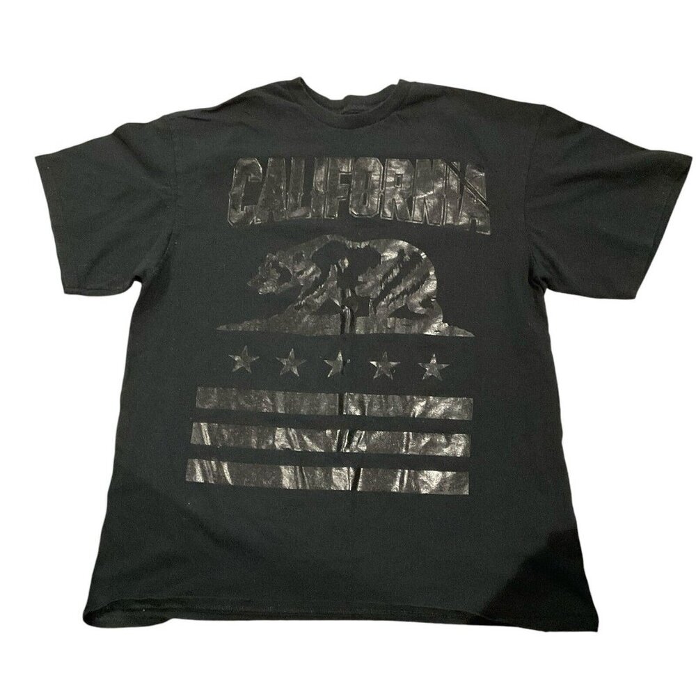 Return To Sender T-Shirt Adult Large Black California Bear Flag Mens vintage top